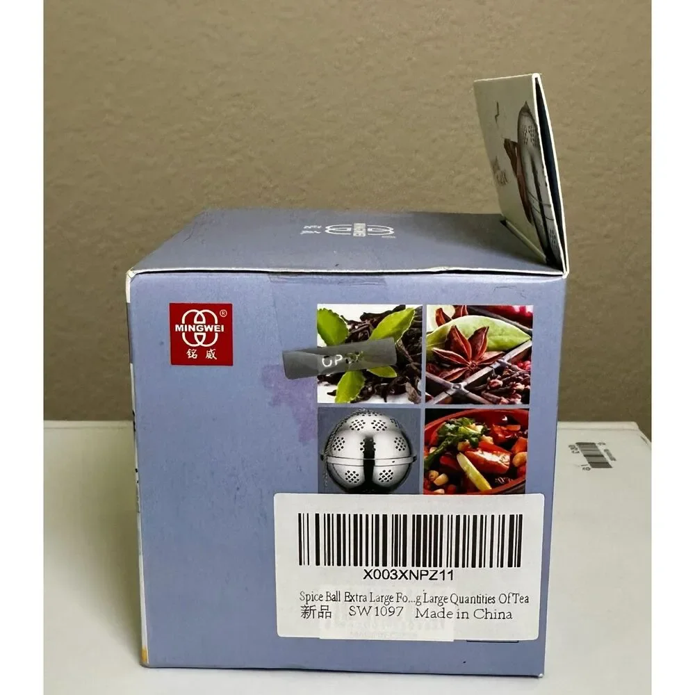 Mingwei Extra-Large Stainless Steel Tea & Spice Infuser Ball — New in Box